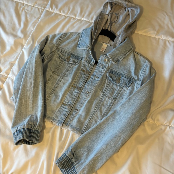 Cat & Jack, Girls Hooded Jean Jacket - Picture 1 of 5